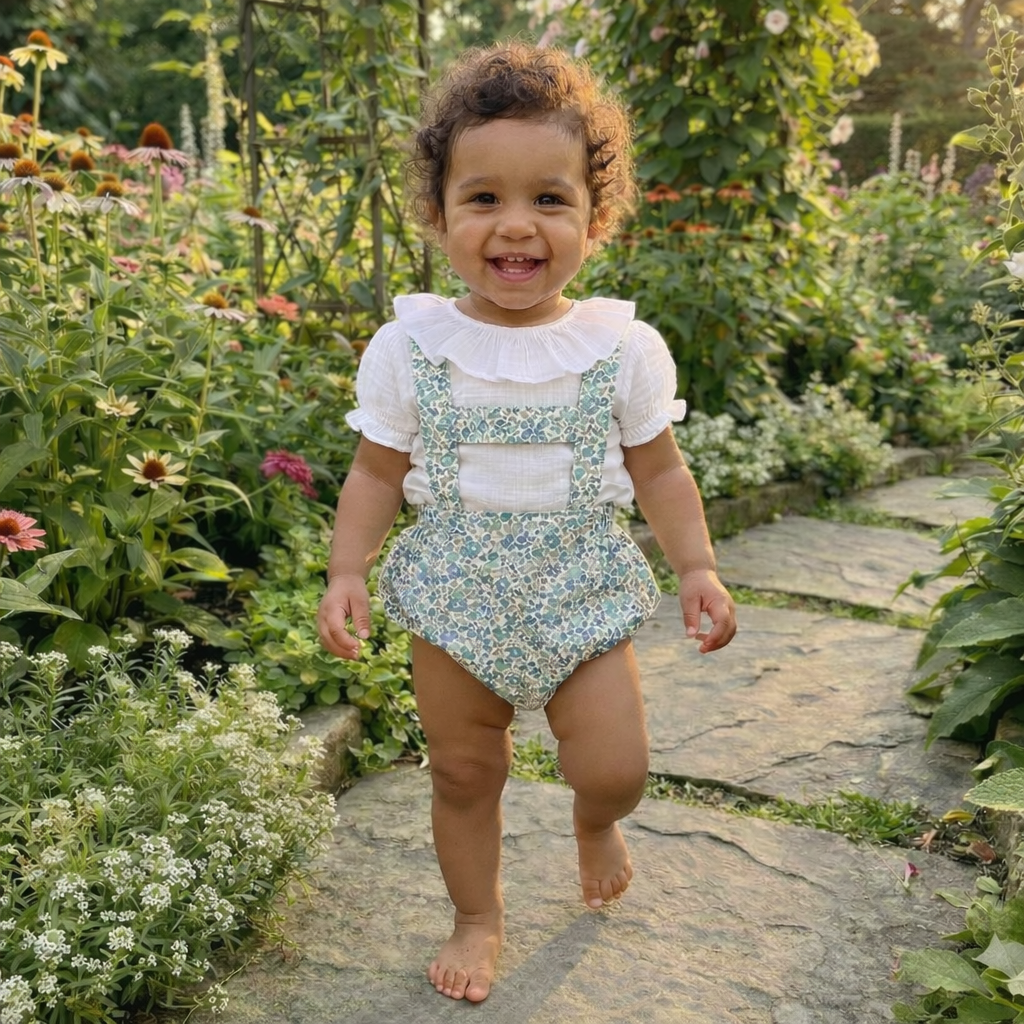 Ranita Infantil con Pechera Tipo "H"- Cian