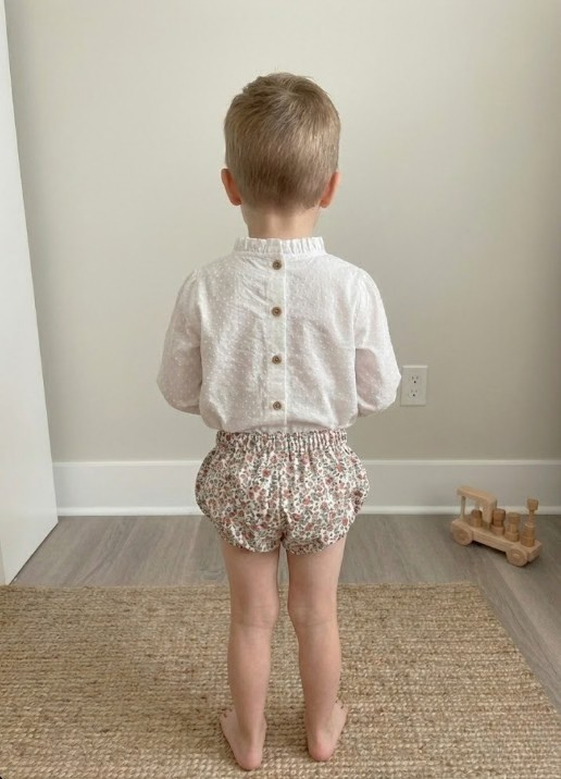 Blusa Infantil en Delicado Plumeti Blanco - Imagen 2