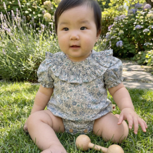 Bodie Infantil con Cuello Fruncido - Cian