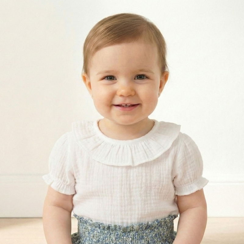 Blusa manga corta blanca