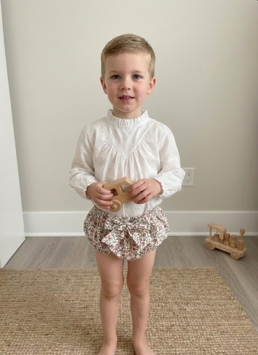 Blusa Infantil en Delicado Plumeti Blanco