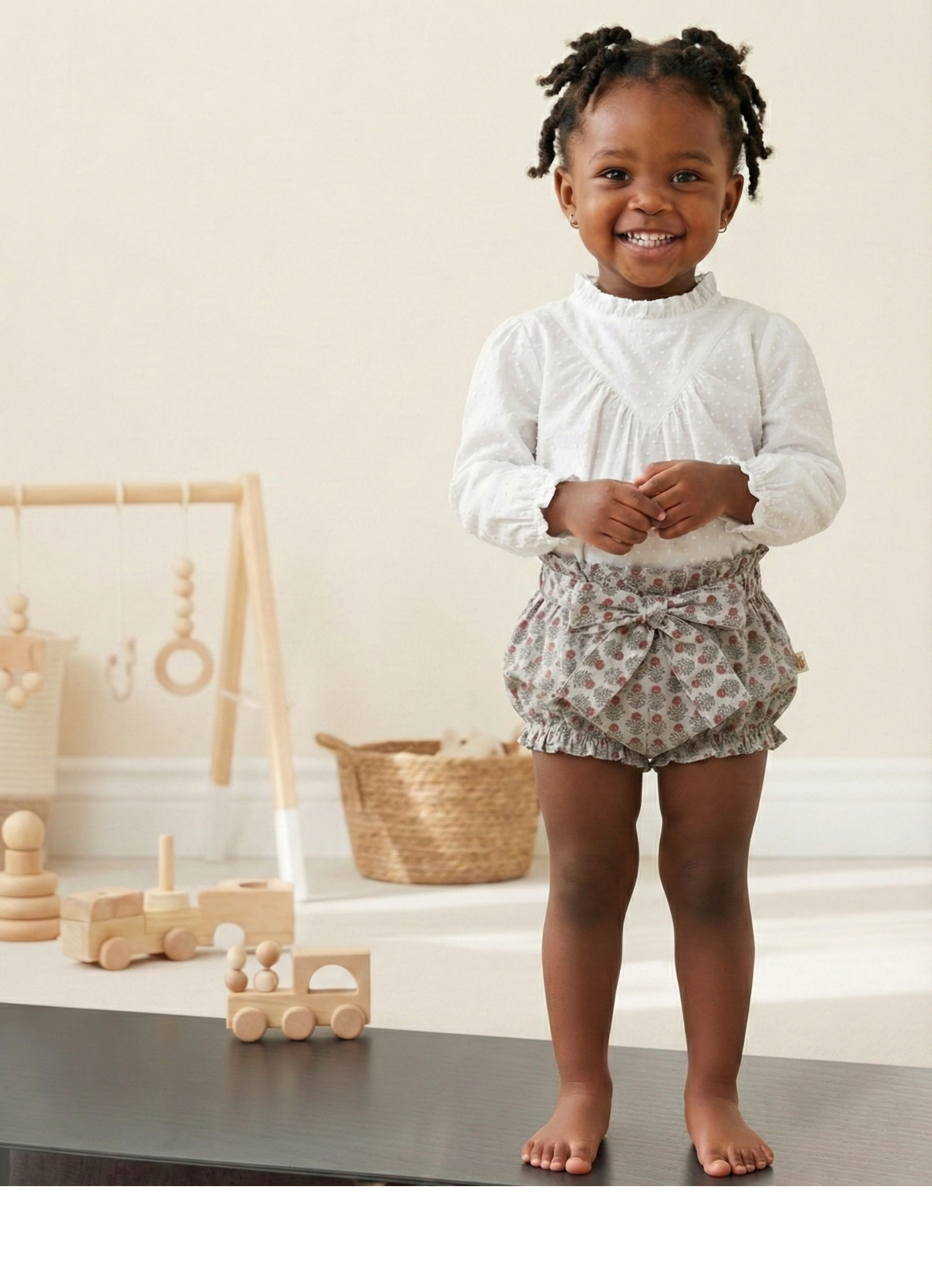 Blusa Infantil en Delicado Plumeti Blanco - Imagen 3