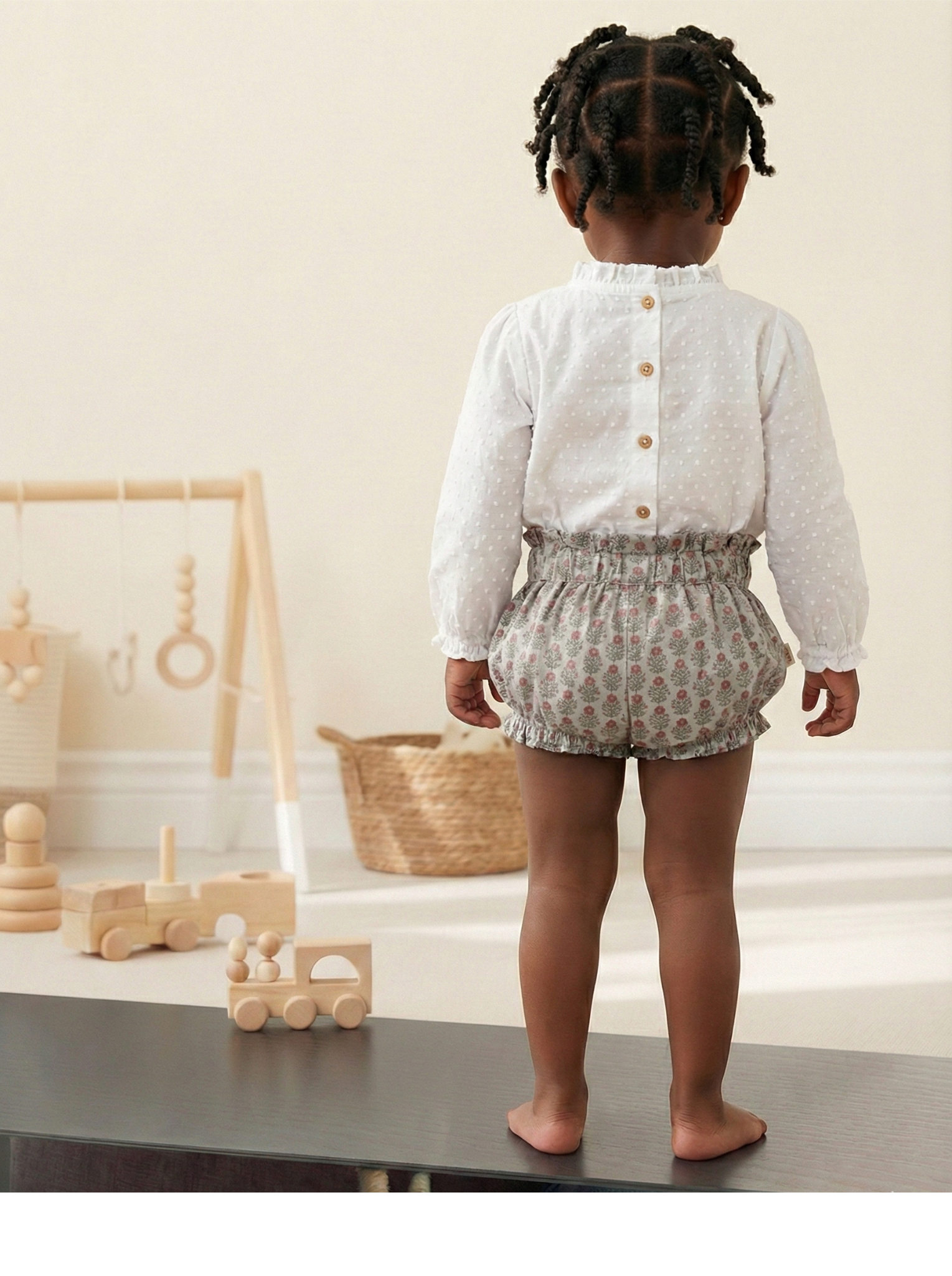 Blusa Infantil en Delicado Plumeti Blanco - Imagen 4