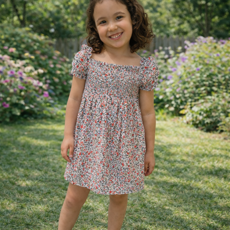 Vestido Smock Floral "Escarlata" – Colección Escarlata