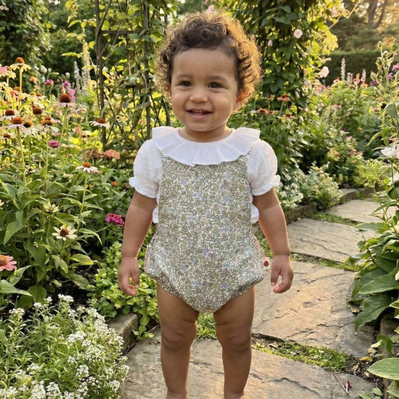 Pelele Infantil Clásico en Algodón Suave - Oliva