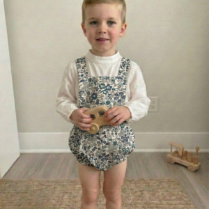 Pelele Infantil Clásico en Algodón Suave - Cian