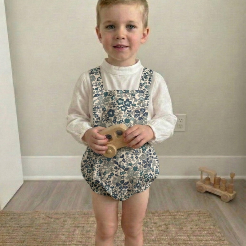 Pelele Infantil Clásico en Algodón Suave - Cian