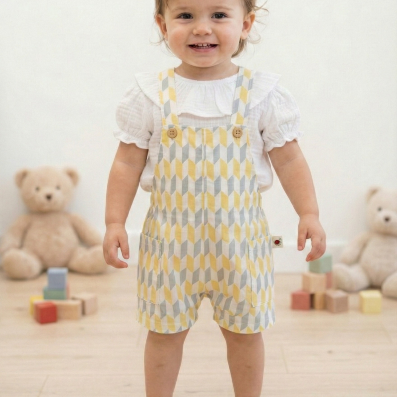 Peto Jumper de Algodón con Botones de Madera -Ámbar