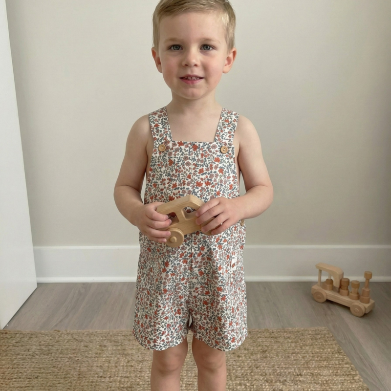 Peto Jumper de Algodón con Botones de Madera - Escarlata