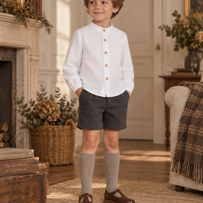 Camisa Lonsi blanco plumeti